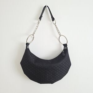 Monogram Y2K Canvas Black Chain Crescent Shoulder Bag